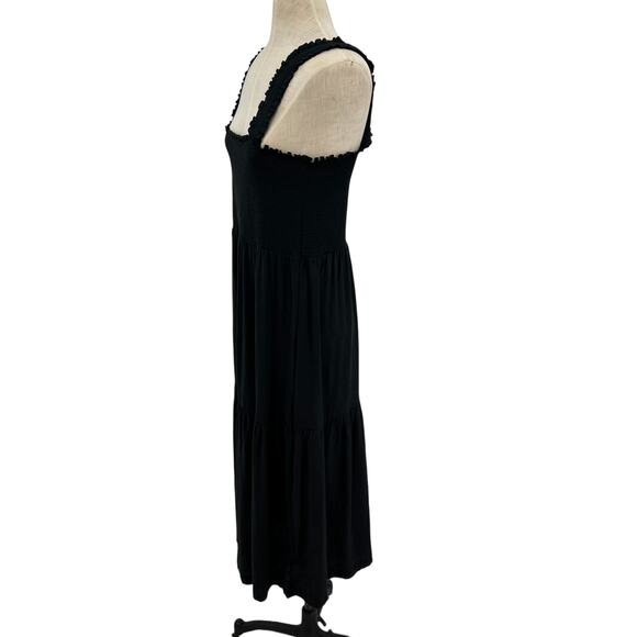 Nation LTD Shoshanah‎ Smocked Sundress Dress Midi Sleeveless Black Size Large - Picture 7 of 11